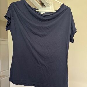 Old Navy Blue Relaxed Blouse with Draped Neckline